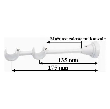 Příslušenství pro garnýž Konzole 2-řadá pro tyč 19mm - bílá