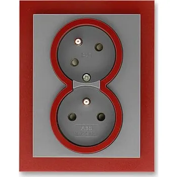 Elektrická zásuvka Dvojzásuvka s natočenou dutinou 5513M-C02357 71 ocelová/teracotta Neo ABB