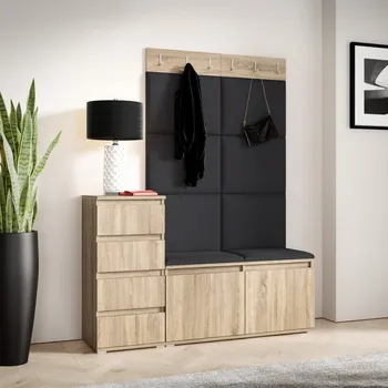 Předsíňová stěna Předsíňová stěna Emi 34 - sonoma Barva panelů: Černá - Trinity 16