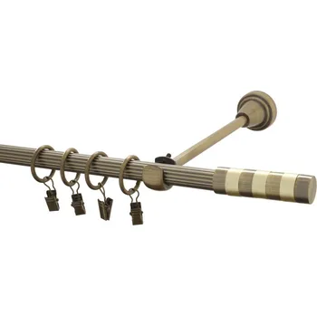 Garnýž kovová 210 cm rýhovaná jednořadá 16 Sigma mosaz