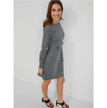 Dámské šaty Šedé dámské vzorované šaty