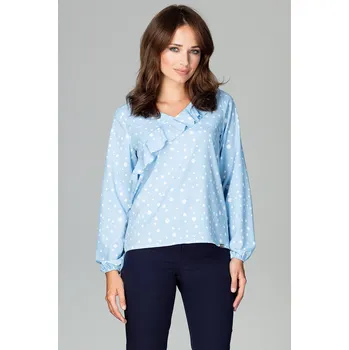 Dámská halenka Puntíkatá halenka s volánem K474 LENITIF Velikost: S, Barva (Varianta): Vzor 96