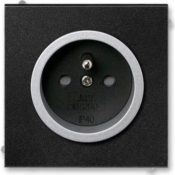 Elektrická zásuvka ABB NEO TECH Zásuvka s ochr. kolíkem s clonkami onyx/titanová 5519M-A02357 74