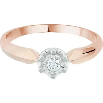 Prsten Zásnubní prsten z růžového zlata s diamantem KR68002