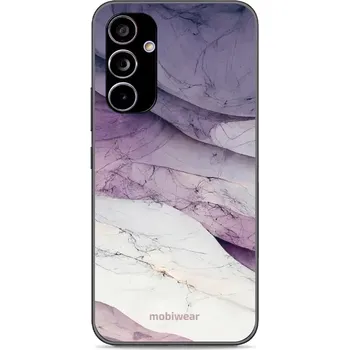 Pouzdro na mobilní telefon Lesklý kryt Mobiwear Glossy - Samsung Galaxy A54 5G - G028G - Bílý a fialový mramor (Prémiové lesklé pouzdro, obal, kryt Mobiwear Glossy na mobil Samsung Galaxy A54 5G - G028G - Bílý a fialový mramor, materiál Plast + TPU silikon - krytí po všech stranách