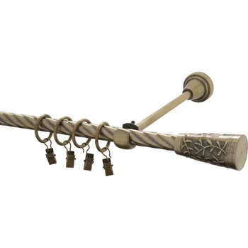 Garnýž Garnýž kovová 130 cm kroucená jednořadá 16 Sevilla mosaz