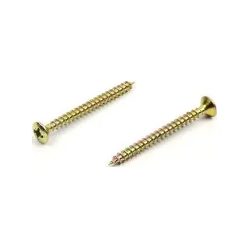 Spojovací materiál Vrut do dřeva zápustná čočková hlava 4x45 mm, zinek žlutý (Vrut do dřeva - zápustná čočkovitá hlava, křížová drážka)