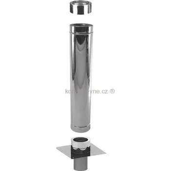 Komín Komínový nástavec bez odvětrání čtverc.zásun 150x150/DN 200mm/1m