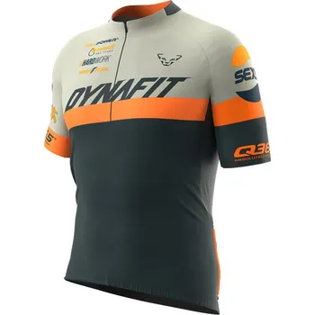 cyklistický dres Dres Dynafit Squad Zip S/S Tee rock khaki 2023 Barva: khaki / modrá, Velikost: M
