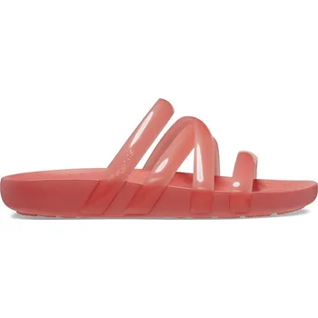 Dámské sandále Dámské sandále Crocs Splash Glossy Strappy světle červená 33-34