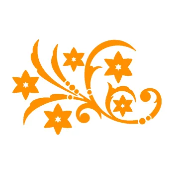 Samolepící dekorace Květina dekor 041 levá (06 - oranžová) SAMOLEPKA NA AUTO, NÁLEPKA, FÓLIE, POLEP, TUNING, VLASTNÍ TEXT, TISK, AUTOSAMOLEPKY.cz, POLEPY, OBRÁZEK, LOGO, 3D STICKERS