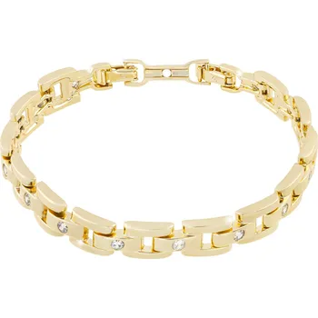 Náramek biju Pozlacený náramek 14k členitý, ozdobený kamínky zirkonů 2002227