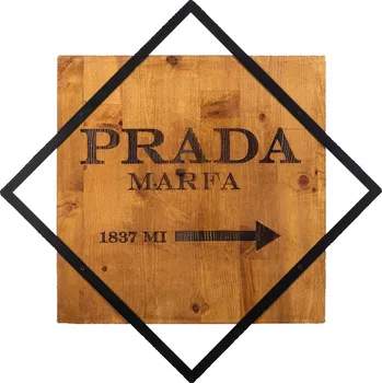 Nástěnná dřevěná dekorace PRADA hnědá/černá