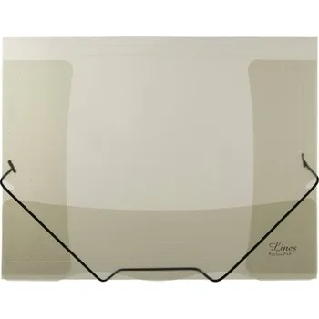 Složka tříklopá s gumou průhledná, kouřová