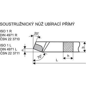 Příslušenstí k soustruhu Denas Soustružnický nůž ubírací přímý pravý 16 x 16 S30 - DN3710-1616S30