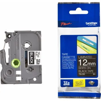 Pásek do tiskárny Bratrová laminátová páska pro P-Touch, bratr TZE-335 12mm černo/bílý tisk (TZE335)