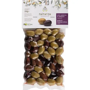 Sušená potravina Gaitatzi Mix černé a zelené olivy s peckou vakuum 250g