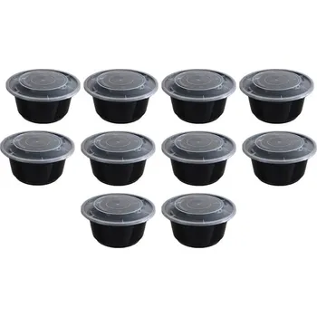 Jednorázové nádobí Plastové boxy (misky) na guláš + víčky 1000 ml 10 ks