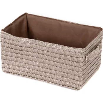Úložný box Úložný košík Compactor LILOU, tkaný polypropylen, 23 x 15 x 12 cm, Taupe, šedo-béžový