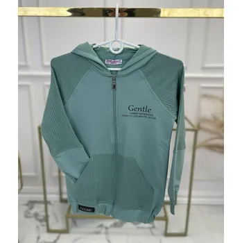 Dívčí mikina made in Italy Dívčí mikina s kapucí 23209 mentolová Rozměr: 128 (8 let)