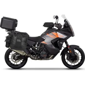 Zavazadlo na motocykl Kompletní sada sedlových brašen SHAD TERRA TR40 a černého hliníkového 55L topcase, včetně montážní sady SHAD KTM Super Adventure 1290 (R, S)