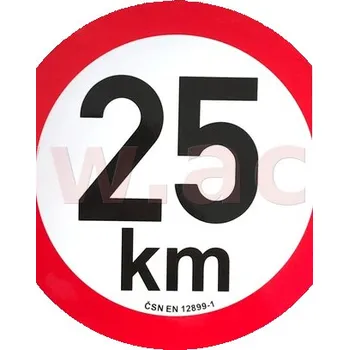 Příslušenství pro přívěs Omezení rychlosti 25 km průměr odrazky 200 mm (pro přívěsy)