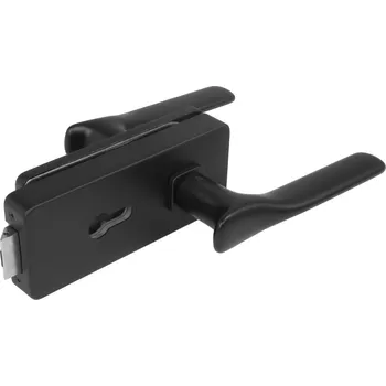 Dveřní kování MPK - UNIQUE R8 - ZÁMEK na sklo s klikou ORCHIDE - PZ kování na sklo PZ otvor BS - Černá matná