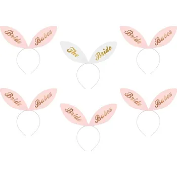Svatební dekorace PartyDeco Čelenky Bride a Bride Babes 6 ks
