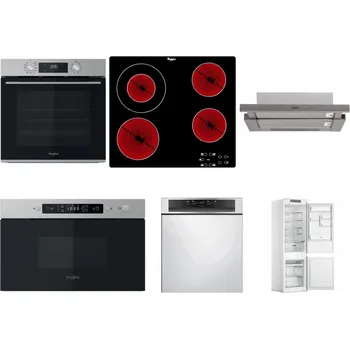 Set domácích spotřebičů WHIRLPOOL OMK58CU1SX + WHIRLPOOL AKT 8130/NE + WHIRLPOOL AKR 5390/1 IX + WHIRLPOOL MBNA910X + WHIRLPOOL WBC 3C34 PF X + WHIRLPOOL WHC18 T311