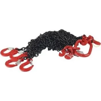 Upínací popruh Vázací řetěz s okem a hákem do 2,36t, dl=2m, 6mm tloušťka řetězu zkracovací háky 4c