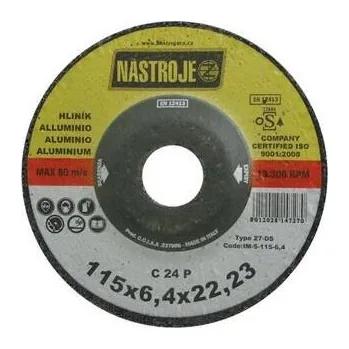 Brusný kotouč NÁSTROJE CZ Kotouč brusný 115x6,4x22 na hliník - certifikát OSA - IM-5-115-6,4