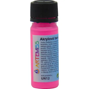 Výtvarná barva ARTEMISS Univerzální barva lesklá - neon (září pod UV světlem) Vyberte velikost: 12g, Vyberte odstín: 72 neon oranžová světlá