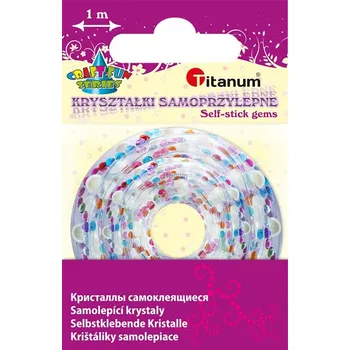 Korálek Plast. borta, samolep., kamínky/kuličky, barevný mix, 1m