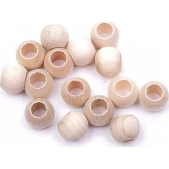 Zahradní dekorace Korálky dřevěné přírodní 545 vel.12mm (30ks/bal.)