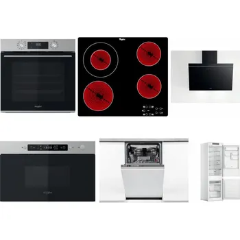 Set domácích spotřebičů WHIRLPOOL OMK58CU1SX + WHIRLPOOL AKT 8130/NE + WHIRLPOOL AKR 62F LT K + WHIRLPOOL MBNA910X + WHIRLPOOL WSIO 3O34 PFE X + WHIRLPOOL WHC18 T311