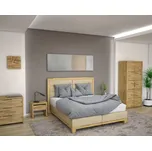 Dřevěná postel s čalouněním PHOENIX BS boxspring z bukového, jasanového nebo dubového masivu výrobce světspánku.cz. Dostupná ve všech rozměrech, včetně atypických. 200x200, olej Kaštan, jádrový buk, šedá k15