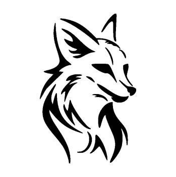 Samolepící dekorace SAMOLEPKA Liška 004 pravá (01 - černá) NA AUTO, NÁLEPKA, FÓLIE, POLEP, TUNING, VLASTNÍ TEXT, TISK, AUTOSAMOLEPKY.cz, POLEPY, OBRÁZEK, LOGO, SAMOLEPKY