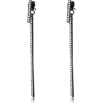 Náušnice Šperky4U Černé visací ocelové náušnice - OPN1966