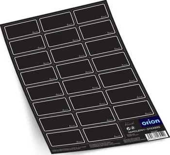 Samolepící etiketa Orion Black samolepky na kořenky černé 1 list 47 x 25 mm