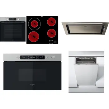 Set domácích spotřebičů WHIRLPOOL OMK58CU1SX + WHIRLPOOL AKT 8130/NE + WHIRLPOOL WCT3 64 FLB X + WHIRLPOOL MBNA910X + WHIRLPOOL WSIC 3M27 C