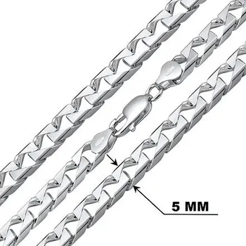 Řetízek Stříbrný řetízek SQUARE CURB Pancer 6 mm - rhodiovaný varianta 45 cm TTTSQ60N-45 cm