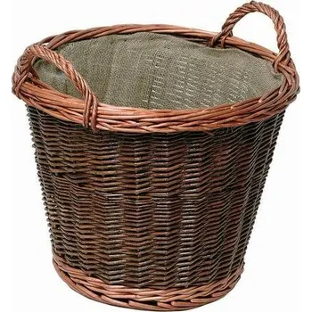 LR L21.02.609.2 Proutěný koš s tkaninou na dřevo ke krbu