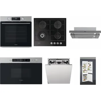 Set domácích spotřebičů WHIRLPOOL OMK58CU1SX + WHIRLPOOL GOFL 629/NB + WHIRLPOOL AKR 749/1 IX + WHIRLPOOL MBNA910X + WHIRLPOOL WIO 3T133 PLE + WHIRLPOOL ART 66112