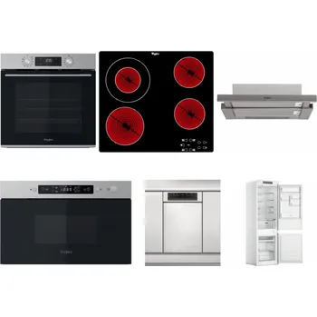 Set domácích spotřebičů WHIRLPOOL OMK58CU1SX + WHIRLPOOL AKT 8130/NE + WHIRLPOOL AKR 5390/1 IX + WHIRLPOOL MBNA910X + WHIRLPOOL WSBO 3O34 PF X + WHIRLPOOL WHC18 T311