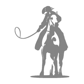 Samolepící dekorace SAMOLEPKA Kovboj 002 levá na koni s bičem (17 - šedá) NA AUTO, NÁLEPKA, FÓLIE, POLEP, TUNING, VLASTNÍ TEXT, TISK, AUTOSAMOLEPKY.cz, POLEPY, OBRÁZEK, LOGO, SAMOLEPKY