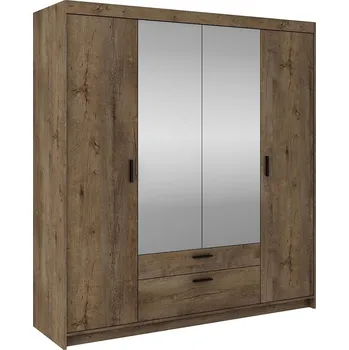 Šatní skříň Šatní skříň ELENA 4D 2S + zrcadlo | 176,3 cm | dub lefkas
