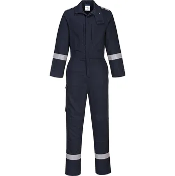 Pracovní oblečení PORTWEST BIZFLAME PLUS FR501 / Nehořlavá reflexní strečová kombinéza, antistatická - námořní modrá L