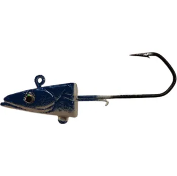 Umělá nástraha JIG RYBÍ HLAVA-BARČA CLASIC-120g až 180g VMC-12/0 Barva: MODRO/BÍLÁ, Gramáž: 140G-12/0