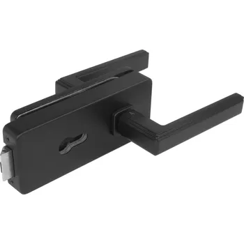 Dveřní kování MPK - UNIQUE R8 - ZÁMEK na sklo s klikou RAFLESIA - PZ kování na sklo PZ otvor BS - Černá matná