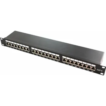 Patch panel LOGILINK NP0048 LOGILINK- Patch Panel 19 Cat.6 STP 24-portový stíněný, černý